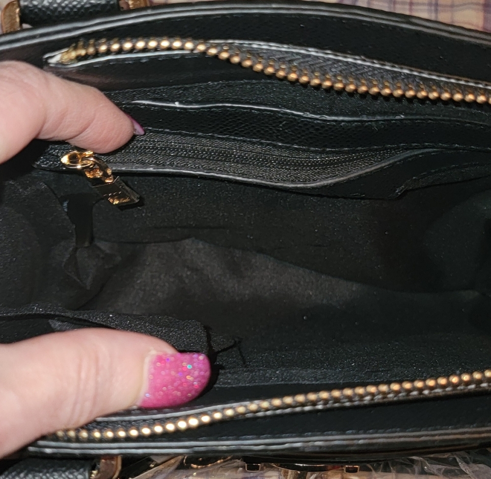 Bebe Black and Gold Women's Handbag - Picture 4 of 7